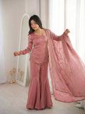 Premium Fendy Silk Sharara Suit Set with Dupatta for Women | Party, Wedding & Festive Wear