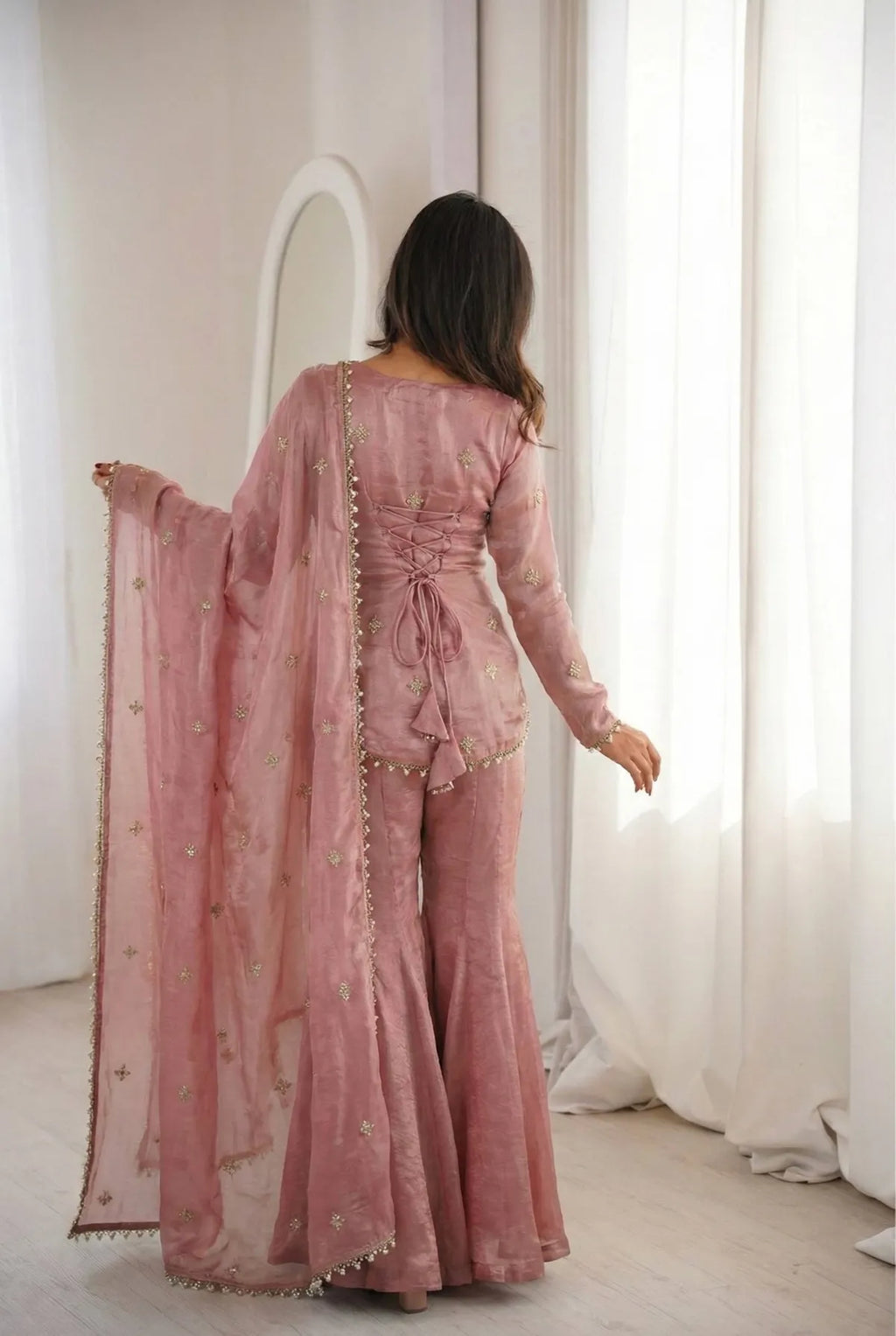 Premium Fendy Silk Sharara Suit Set with Dupatta for Women | Party, Wedding & Festive Wear