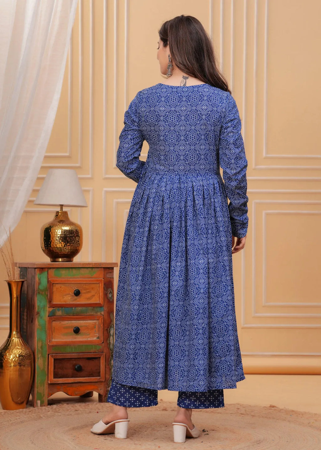 Women's Purple Rayon Printed Kurti Pant & Dupatta Set | Ethnic 3 Piece Suit Set