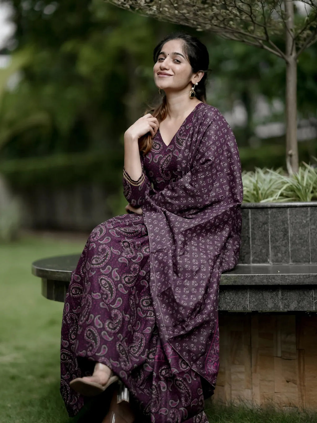 Women's Jamun Rayon Printed Kurta Pant & Dupatta Set | Paisley Print Ethnic Suit Set | Regular Fit | Festive, Casual & Office Wear