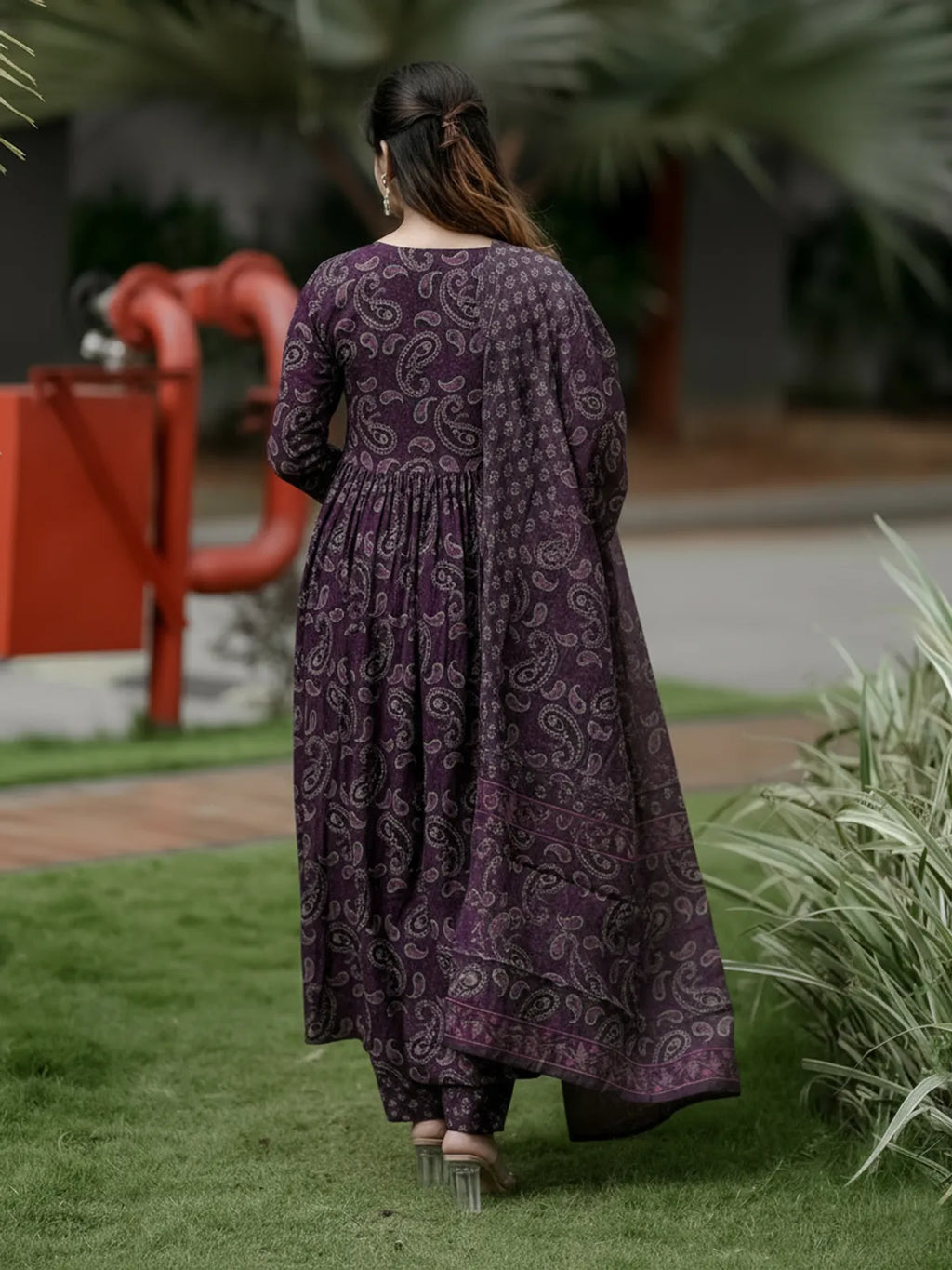 Women's Jamun Rayon Printed Kurta Pant & Dupatta Set | Paisley Print Ethnic Suit Set | Regular Fit | Festive, Casual & Office Wear