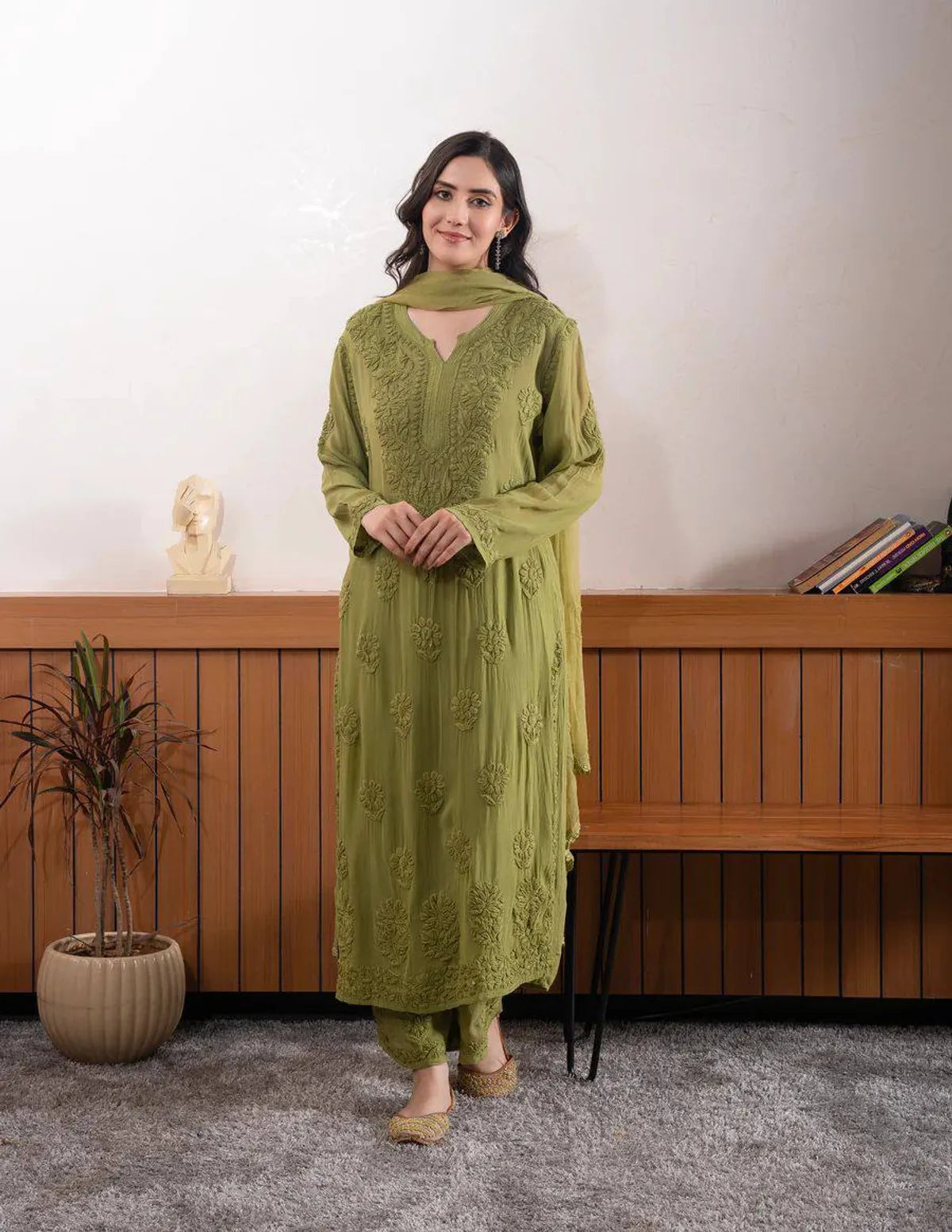 Designer Faux Georgette Embroidered Suit Set with Dupatta for Women | Party & Festive Wear