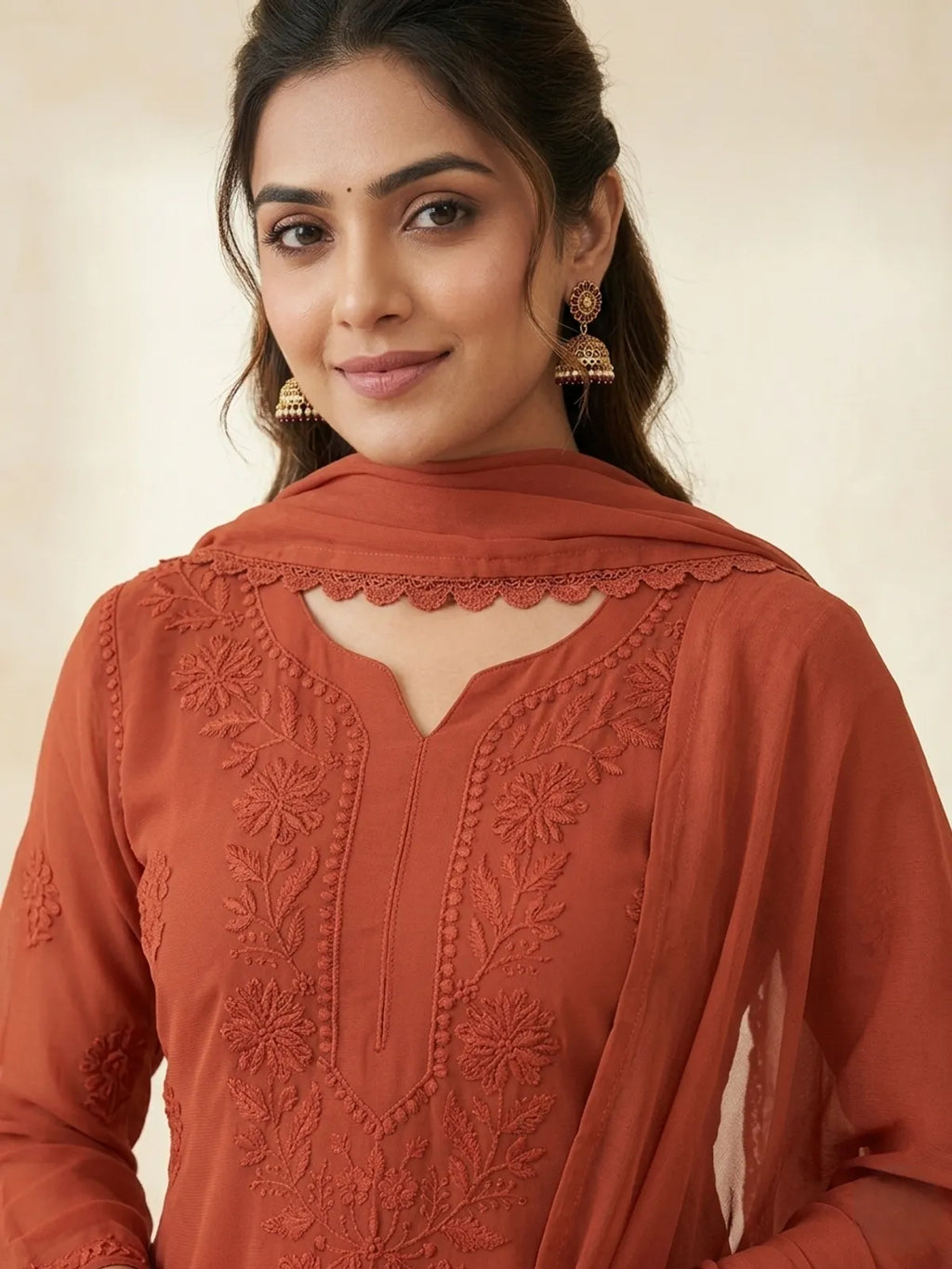Designer Faux Georgette Embroidered Suit Set with Dupatta for Women | Party & Festive Wear
