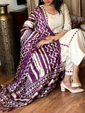 Ivory Khadi Cotton Thread Embroidered Kurta Set with Pant & Printed Dupatta