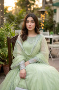 Mint Green Sequins Embroidered Gown Lehenga Set
