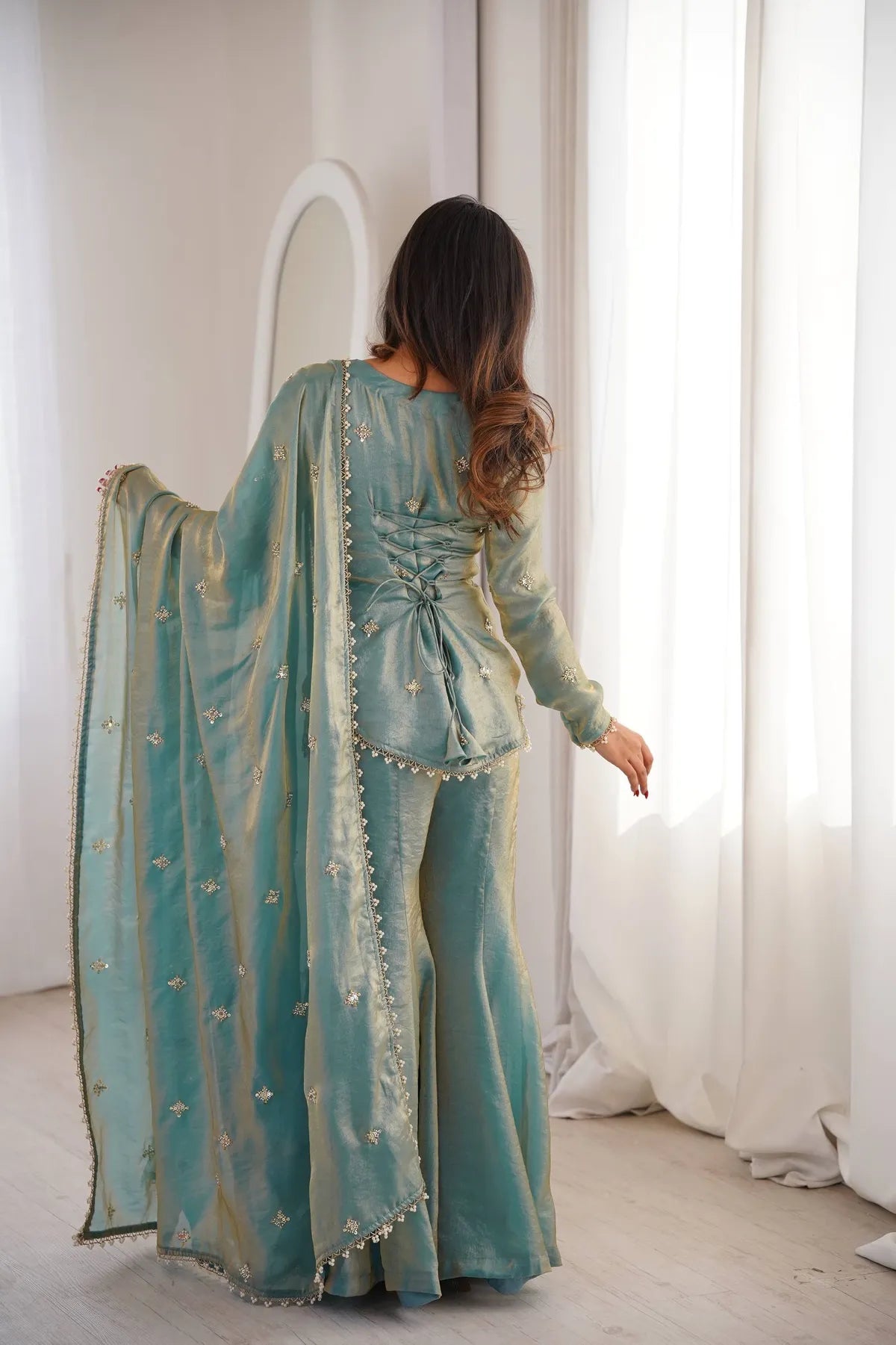 Premium Fendy Silk Sharara Suit Set with Dupatta for Women | Party, Wedding & Festive Wear